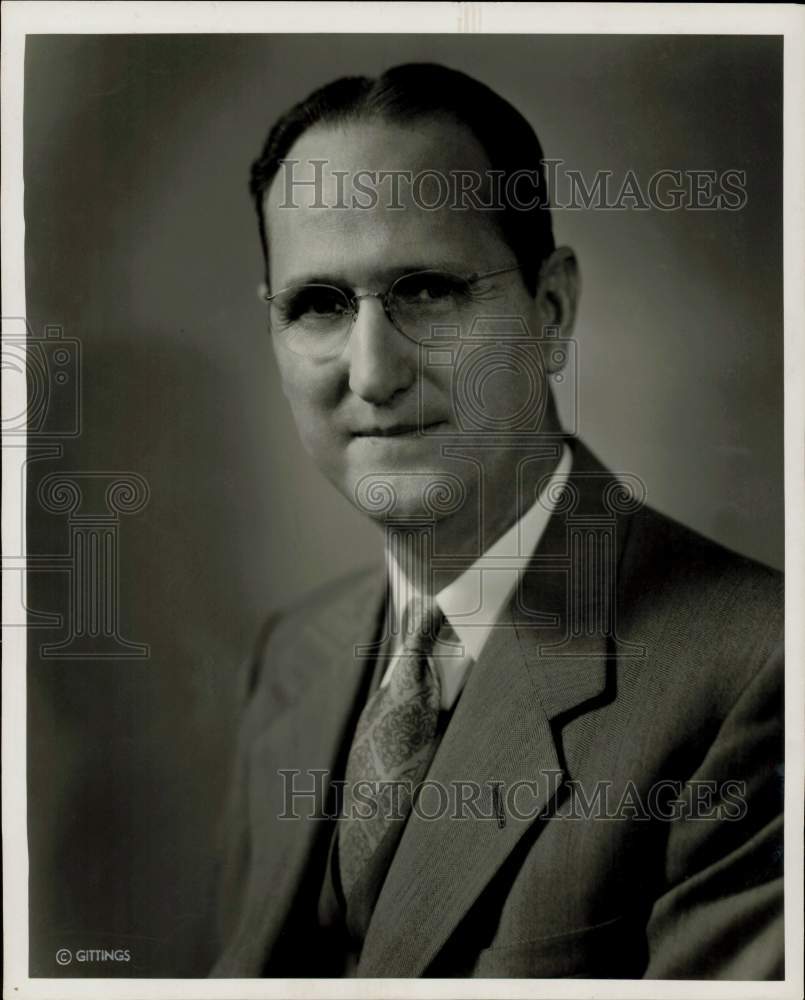 1951 Press Photo Edward J. Mosher, vice president of Mosher Steel Company- Historic Images