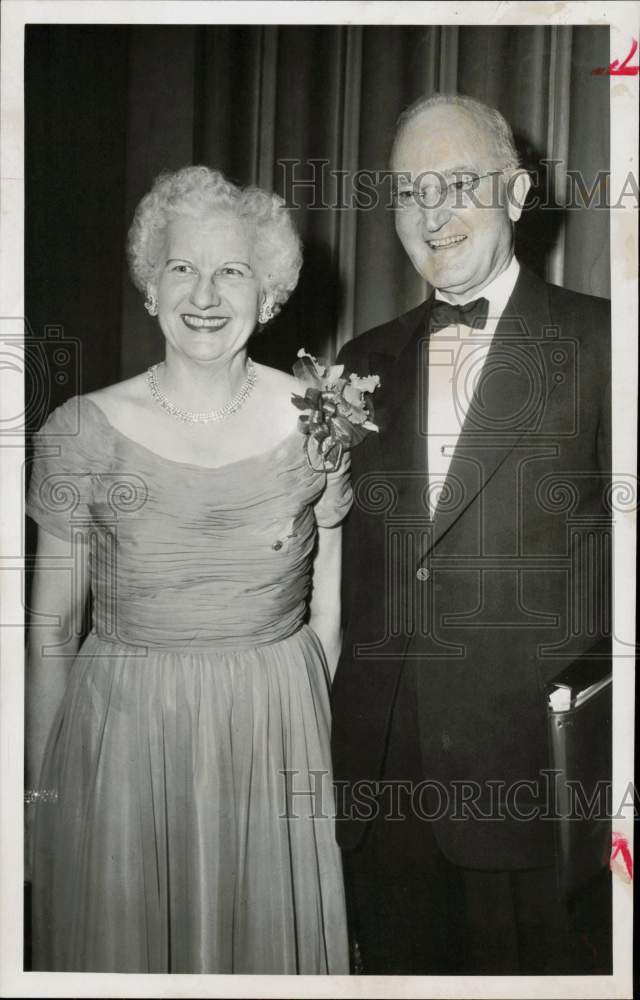 1957 Press Photo Billye Russell and Jacob Lashly attend Pilot Club event.- Historic Images