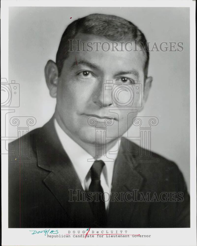 1968 Press Photo Douglas DeCluitt, GOP Lieutenant Governor candidate - hpa95226- Historic Images