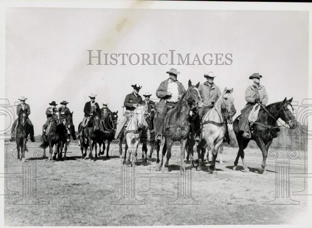 1958 Press Photo Trail Riders enter Houston Fat Stock Show. - hpa96527- Historic Images