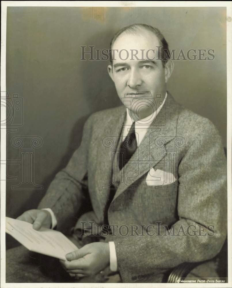 1955 Press Photo Houston attorney Jack Blalock holds document. - hpa98658- Historic Images