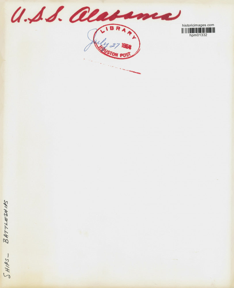 1964 Press Photo USS Alabama enroute to Seattle shipyard. - hpm01332