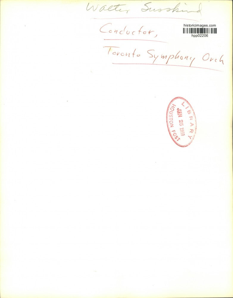 1958 Press Photo Walter Susskind, British conductor, teacher and pianist.