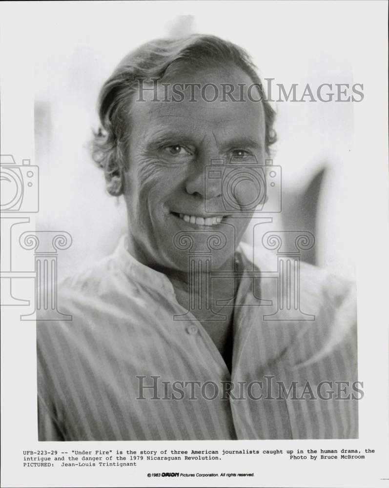 1983 Press Photo Actor Jean-Louis Trintignant in &quot;Under Fire&quot; Movie - hpp04663- Historic Images