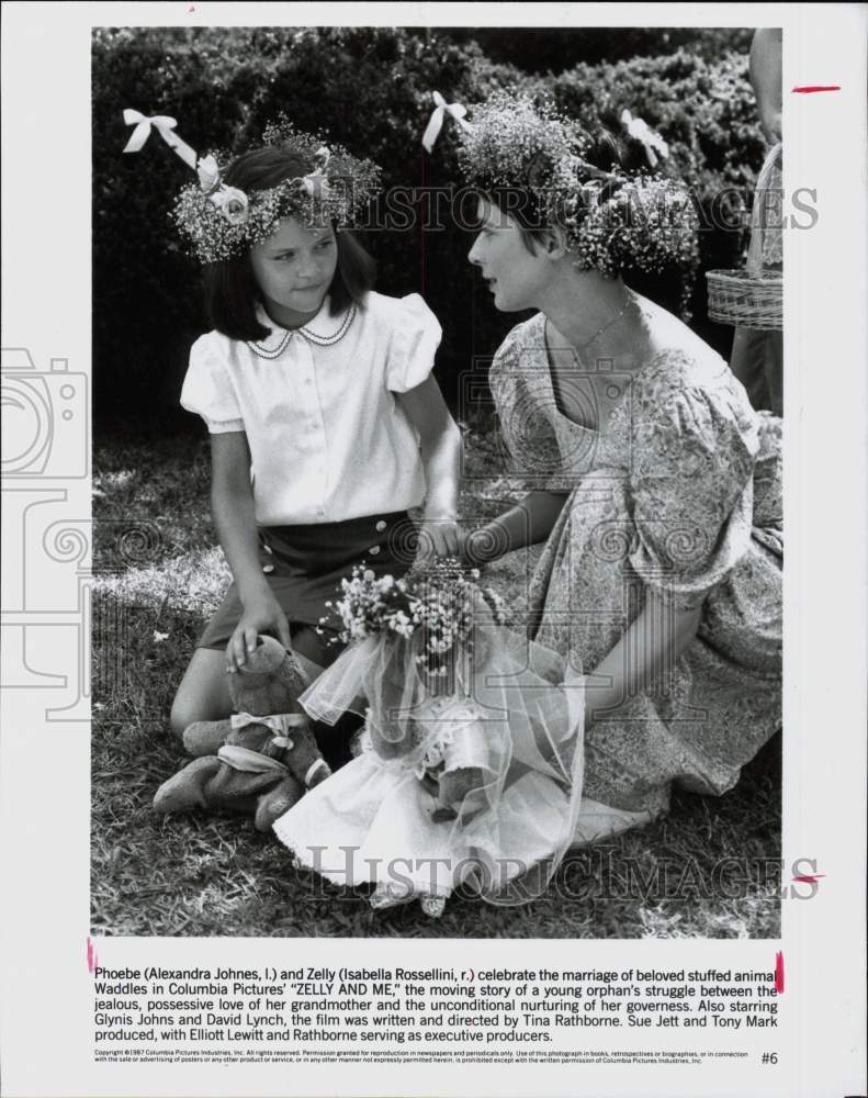 1987 Press Photo Alexandra Johnes &amp; Isabella Rossellini in &quot;Zelly and Me&quot; Movie- Historic Images