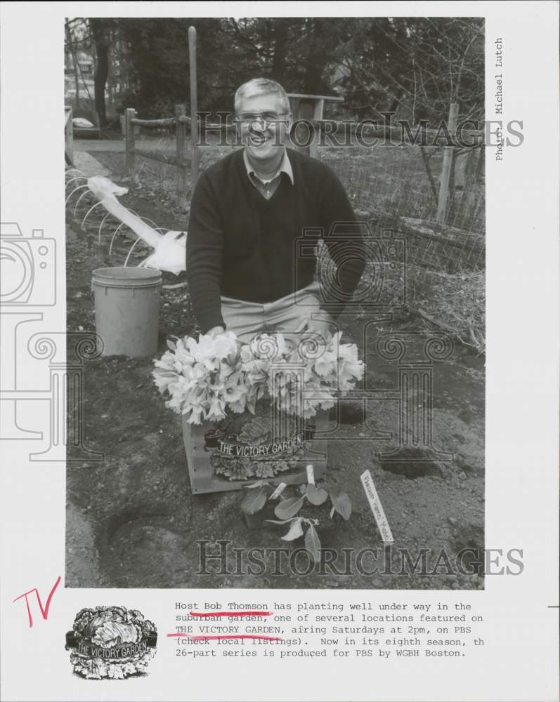 Press Photo Host Bob Thomson on &quot;The Victory Garden&quot; TV Series - hpp05961- Historic Images