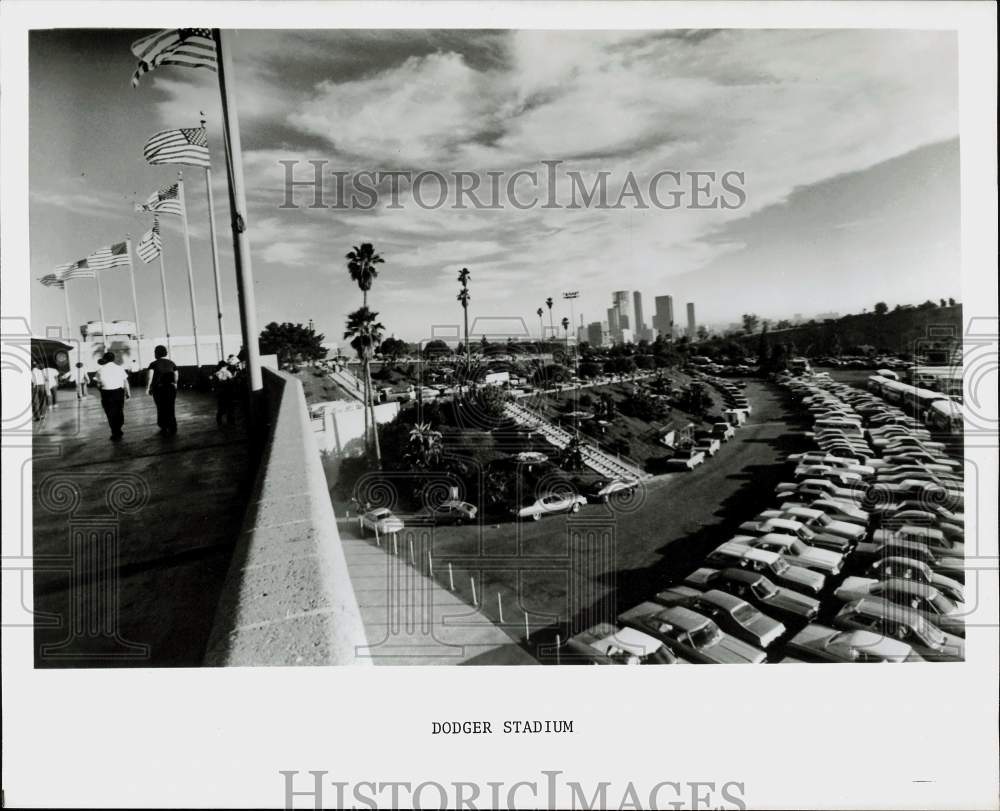 Press Photo Parking Lot of Dodger Stadium - hpp07435- Historic Images