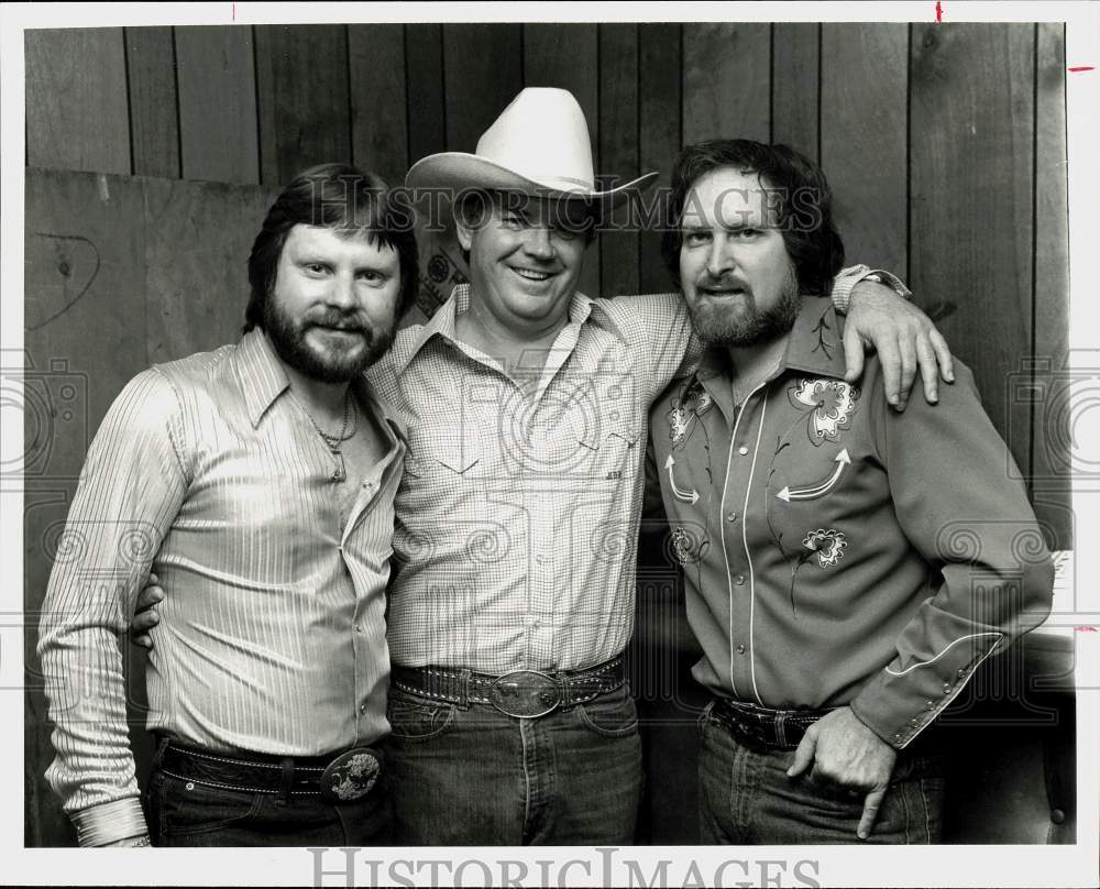 1980 Press Photo Moe Bandy, Butch Griffin, Joe Stampley - hpp07740- Historic Images