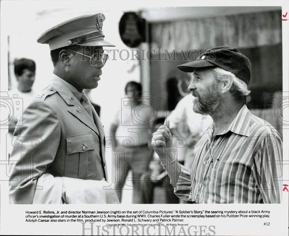 1984 Press Photo Howard E. Rollins, Jr. & Norman Jewison of "A Soldier's Story"- Historic Images