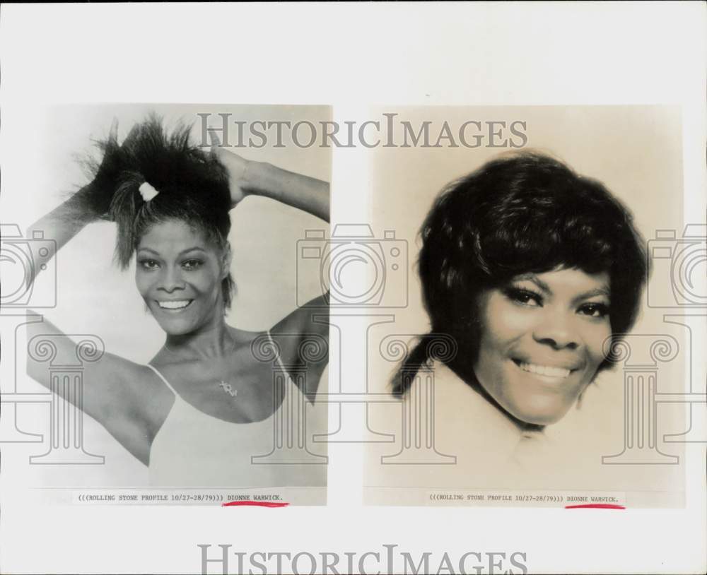 1979 Press Photo Entertainer Dionne Warwick. - hpp11719- Historic Images