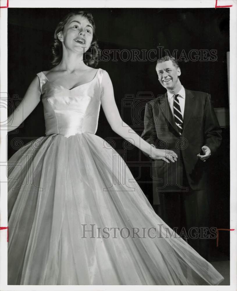 1956 Press Photo Actress Dolores Walker dancing with Martin Ashe - hpp12017- Historic Images