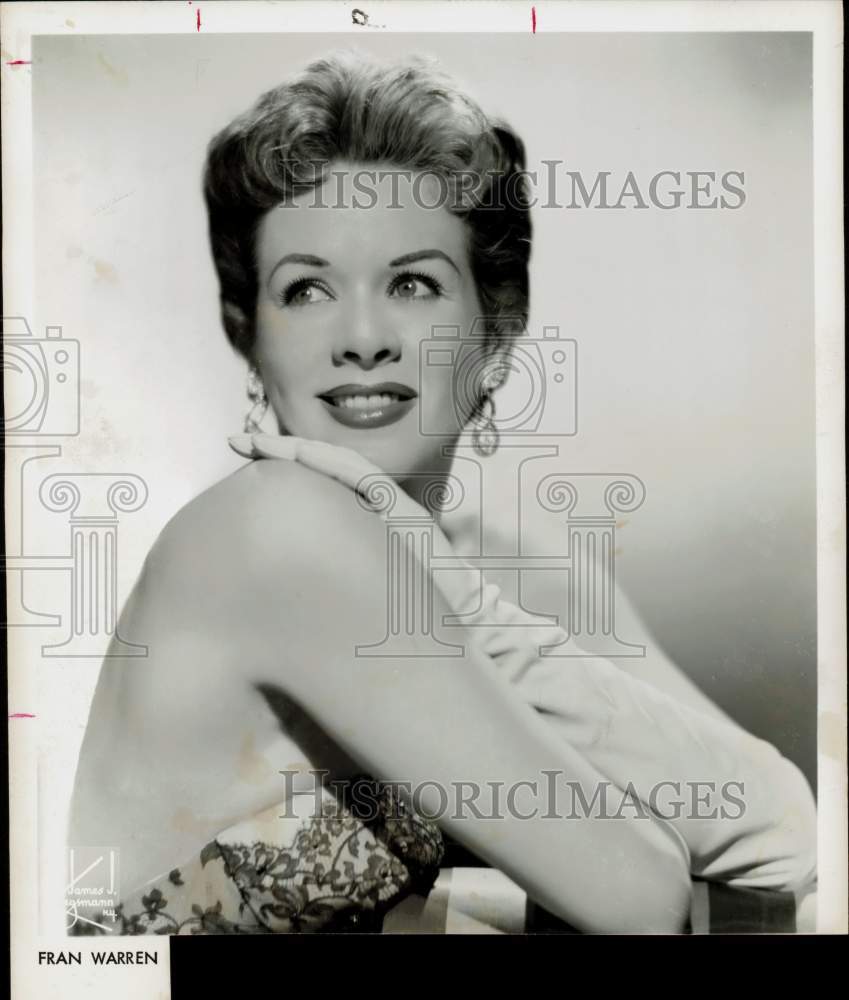 1959 Press Photo Singer Fran Warren - hpp12196- Historic Images