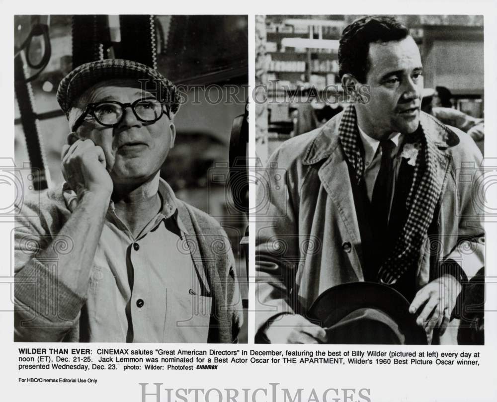 1960 Press Photo Billy Wilder directs Jack Lemmon in &quot;The Apartment.&quot;- Historic Images