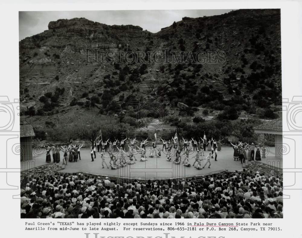 1966 Press Photo &quot;Texas&quot; performed in Palo Duro Canyon State Park, Amarillo.- Historic Images