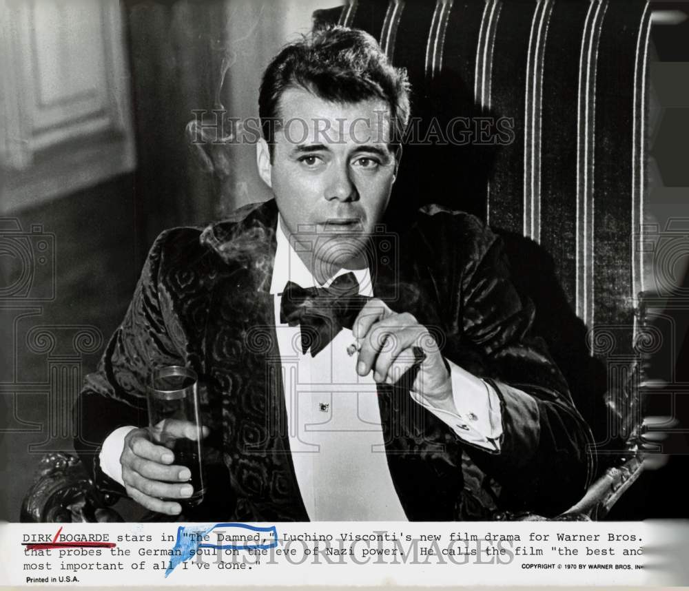 1970 Press Photo Dirk Bogarde stars in Warner Bros.&#39; &quot;The Damned.&quot; - hpp13220- Historic Images