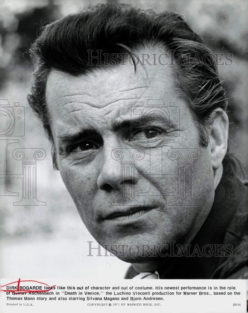 1971 Press Photo Dirk Bogarde, star of &quot;Death in Venice.&quot; - hpp13504- Historic Images