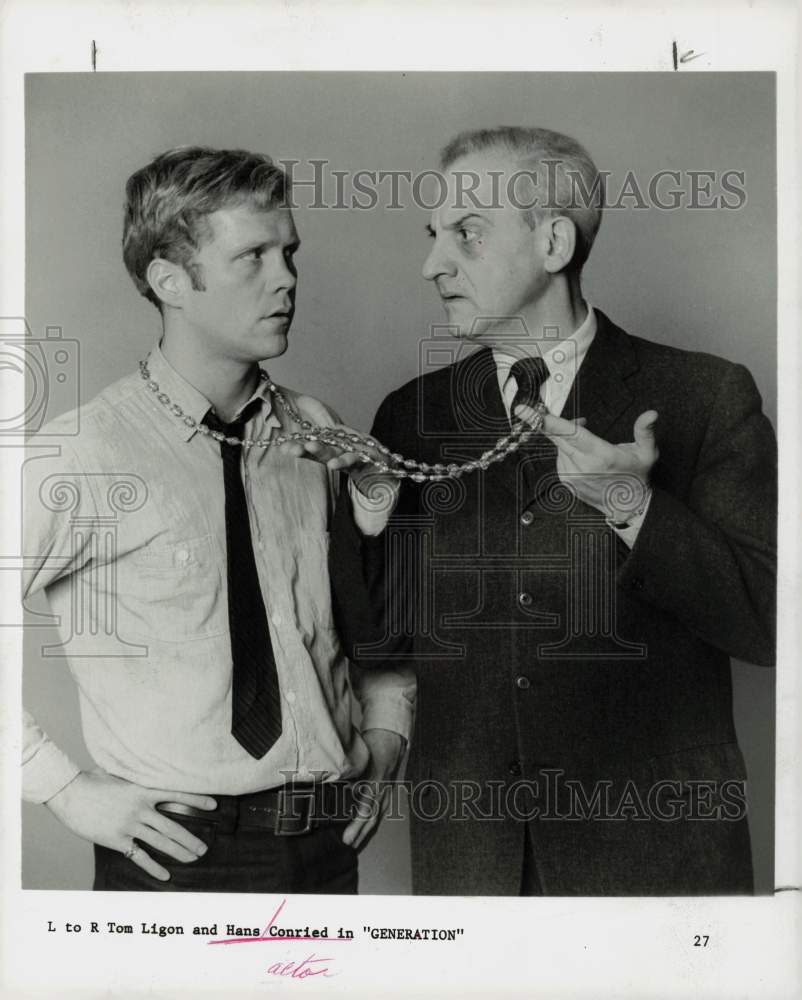 1967 Press Photo Hans Conried and Tom Ligon star in &quot;Generation.&quot; - hpp13577- Historic Images