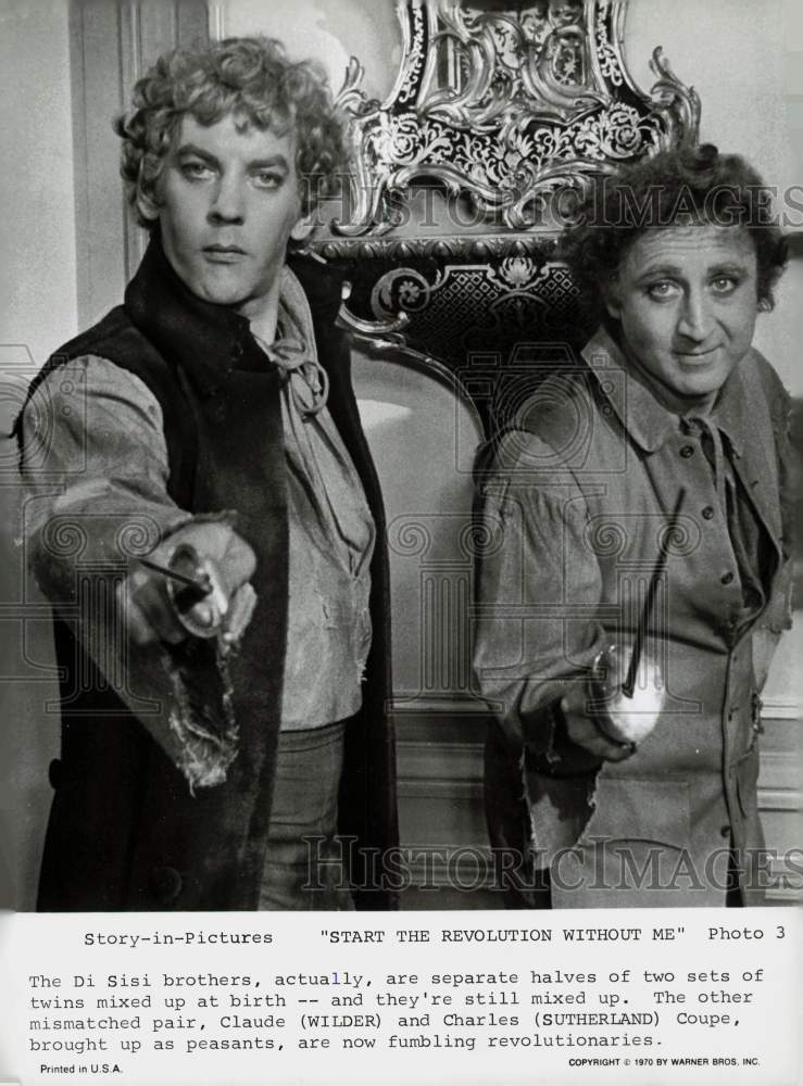 1970 Press Photo Gene Wilder and Donald Sutherland star in Warner Bros.&#39; film.- Historic Images