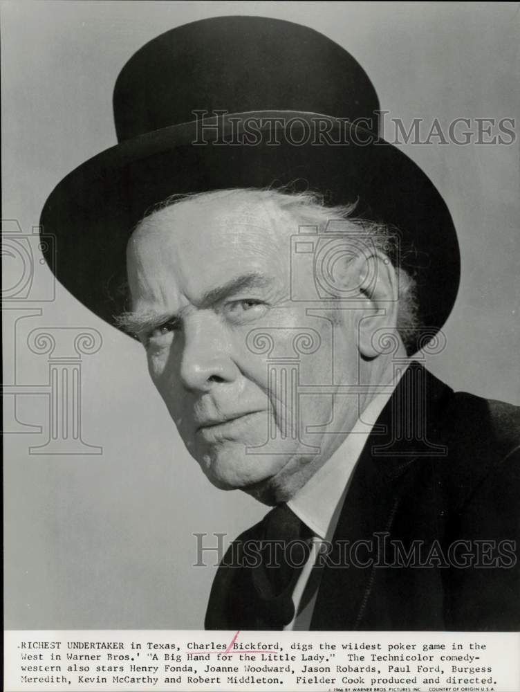 1966 Press Photo Actor Charles Bickford in &quot;A Big Hand for the Little Lady&quot;- Historic Images