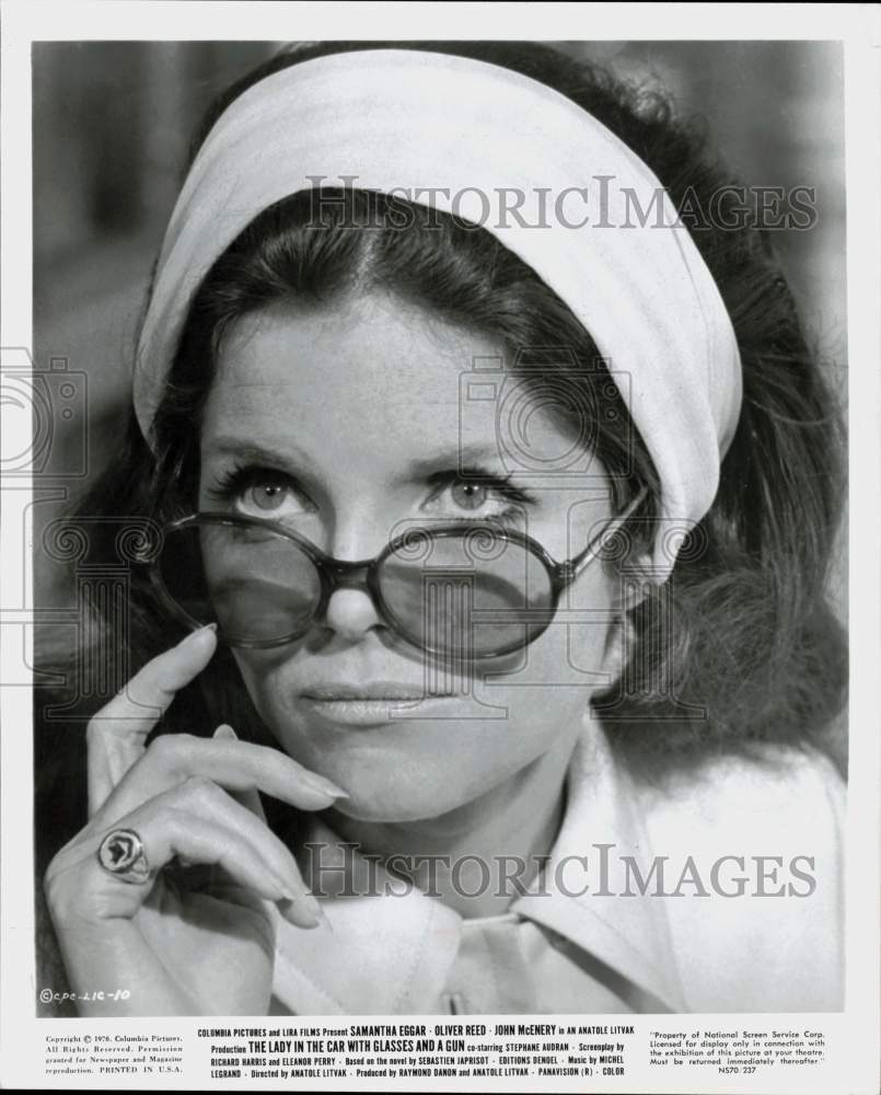 1970 Press Photo Samantha Eggar in &quot;The Lady in the Car with Glasses and a Gun&quot;- Historic Images