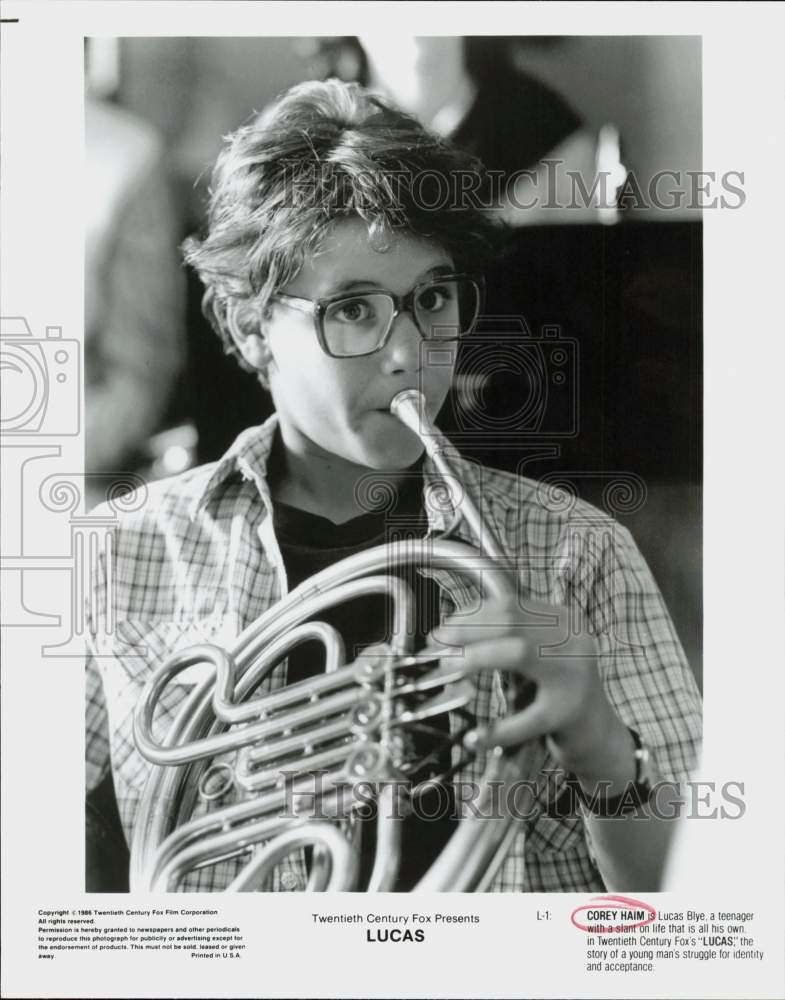 1986 Press Photo Actor Corey Haim in &quot;Lucas&quot; Movie - hpp18061- Historic Images