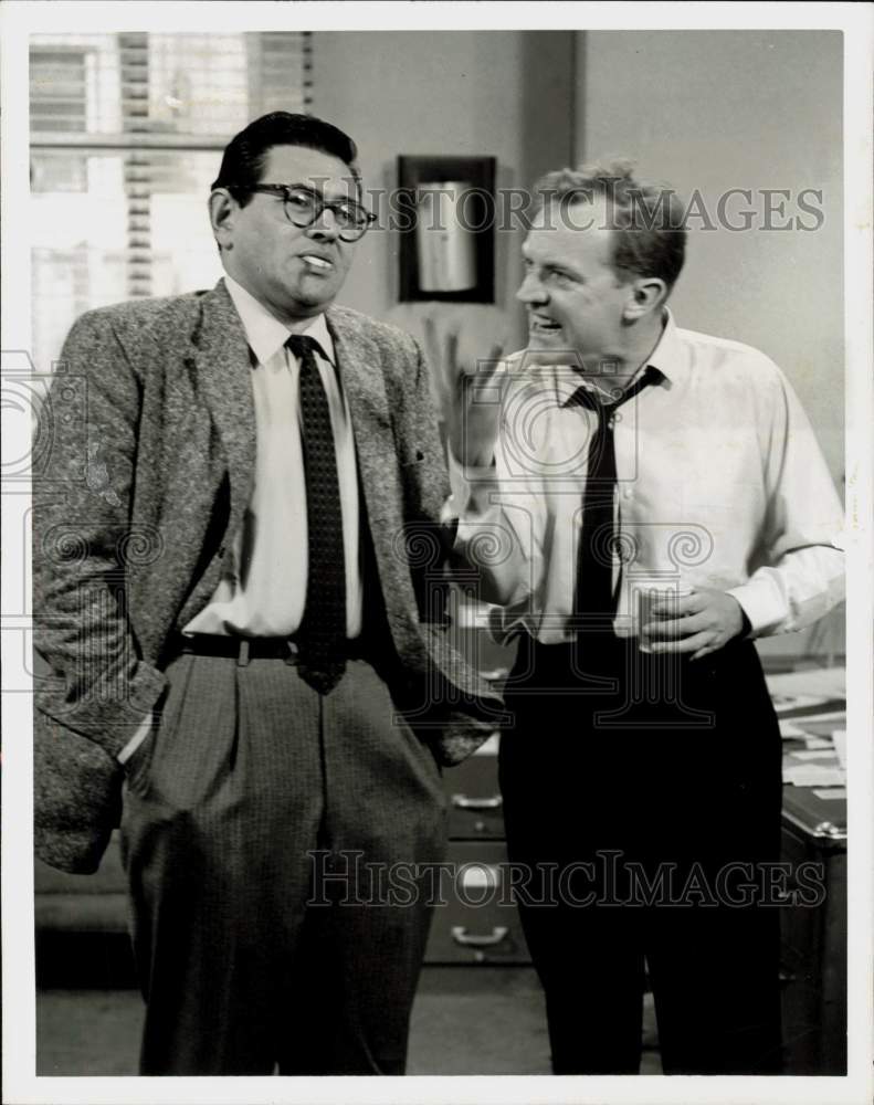 1959 Press Photo Arthur Kennedy &amp; Simon Oakland in &quot;The Third Commandment&quot;- Historic Images