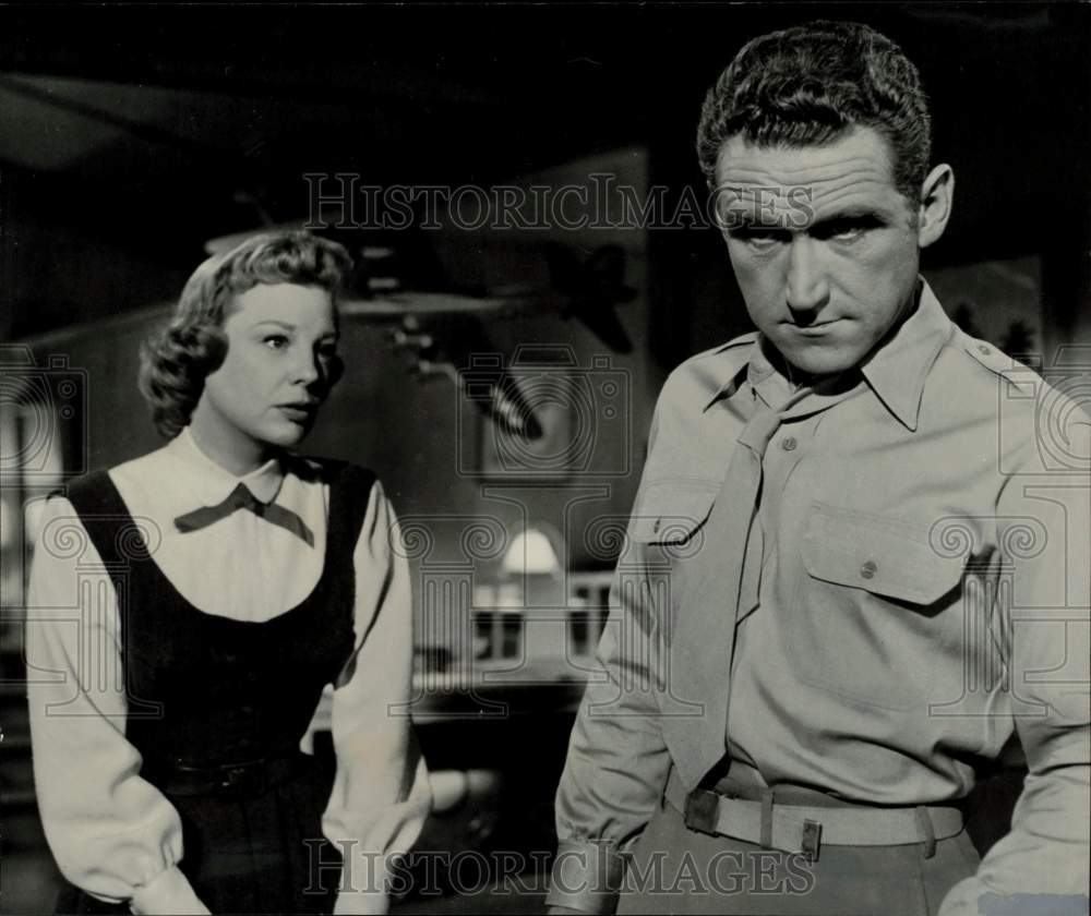 1955 Press Photo Robert Whitmore &amp; June Allyson in &quot;The McConnell Story&quot;- Historic Images