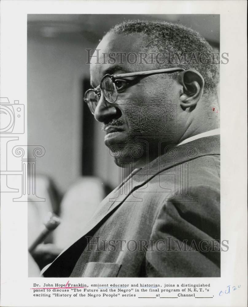 1965 Press Photo Dr. John Hope Franklin in &quot;History of the Negro People&quot; Series- Historic Images