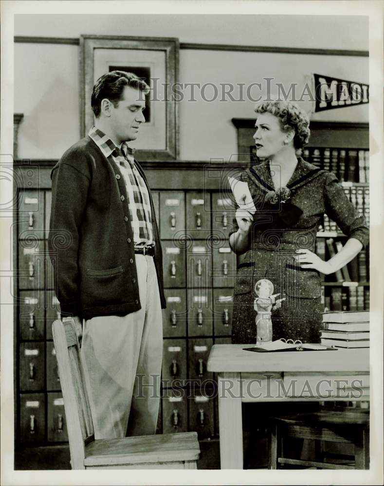 1959 Press Photo Richard Crenna &amp; Eve Arden on &quot;Our Miss Brooks&quot; TV Show- Historic Images