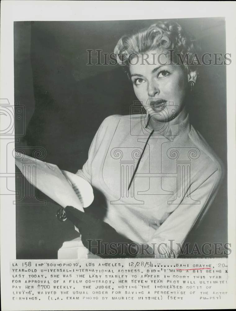 1954 Press Photo Actress Dani Crayne in Los Angeles - hpp24544- Historic Images