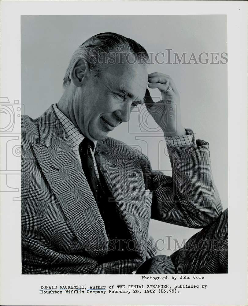 1962 Press Photo Donald Mackenzie, Author of &quot;The Genial Stranger&quot; - hpp25159- Historic Images