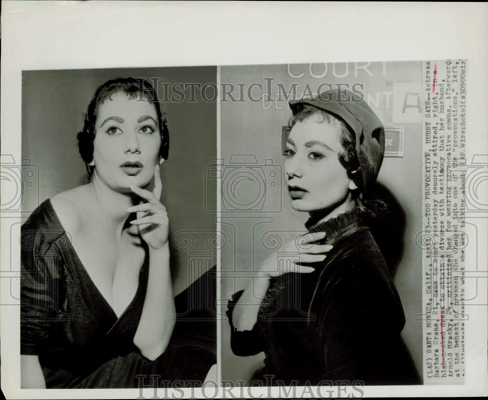 1957 Press Photo Actress Barbara Crane in Divorce Court, Santa Monica California- Historic Images