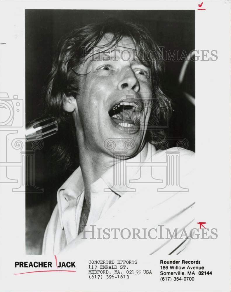 1987 Press Photo Preacher Jack, singer for Rounder Records - hpp26296- Historic Images