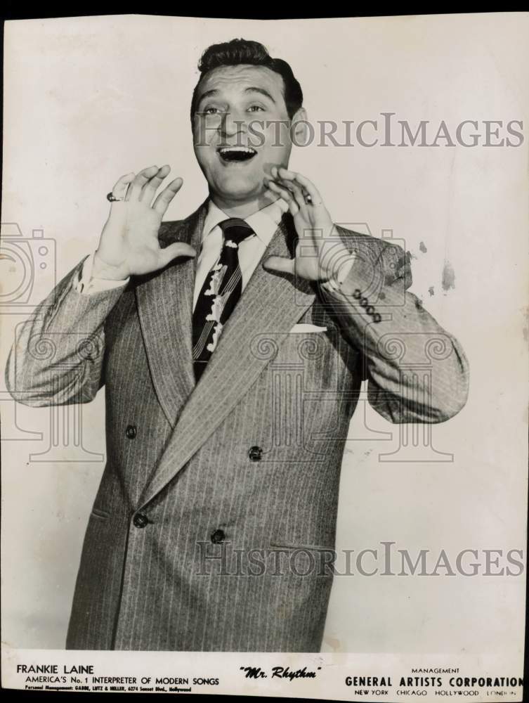 1955 Press Photo Singer Frankie Laine - hpp26779- Historic Images