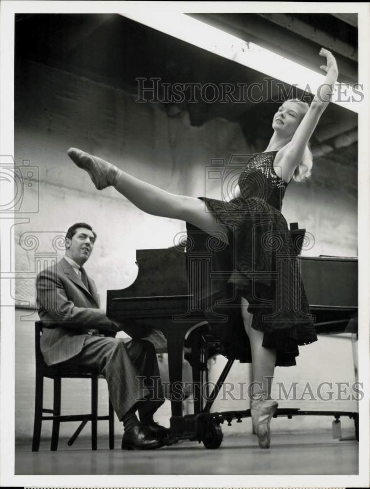 1958 Press Photo Norman Dello Joio and Bambi Linn on &quot;Profile of a Composer&quot;- Historic Images