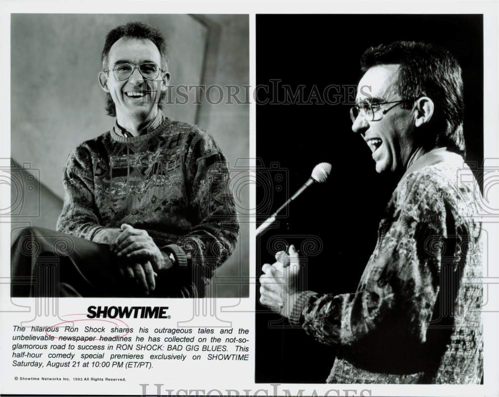 1993 Press Photo Comedian Ron Shock in &quot;Bad Gig Blues&quot; Special - hpp27487- Historic Images