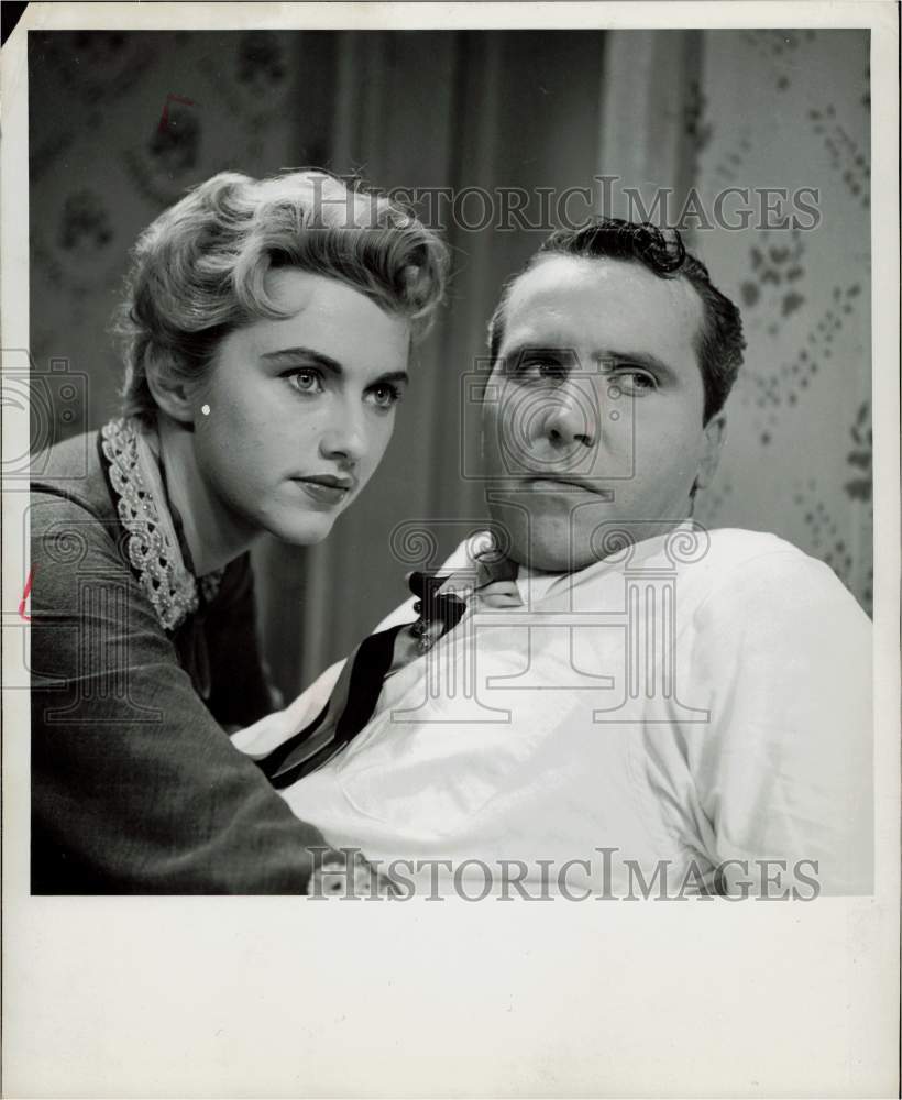 1955 Press Photo TV Star Mary Fickett &amp; Male Co-Star - hpp27521- Historic Images