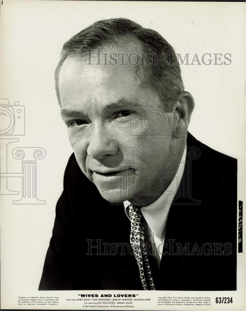 1963 Press Photo Actor Ray Walston in &quot;Wives and Lovers&quot; Film - hpp27646- Historic Images