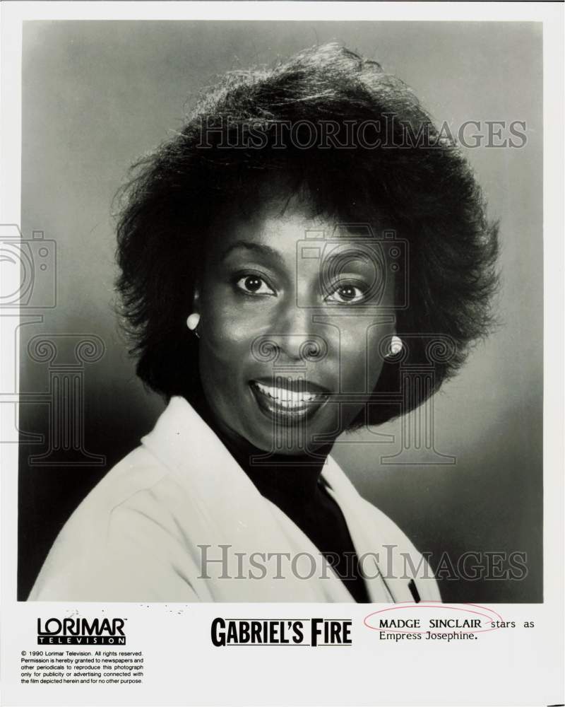 1990 Press Photo Actress Madge Sinclair on &quot;Gabriel&#39;s Fire&quot; - hpp27707- Historic Images