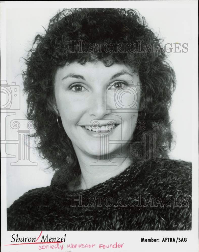 1986 Press Photo Sharon Menzel, Comedy Workshop Founder - hpp27765- Historic Images