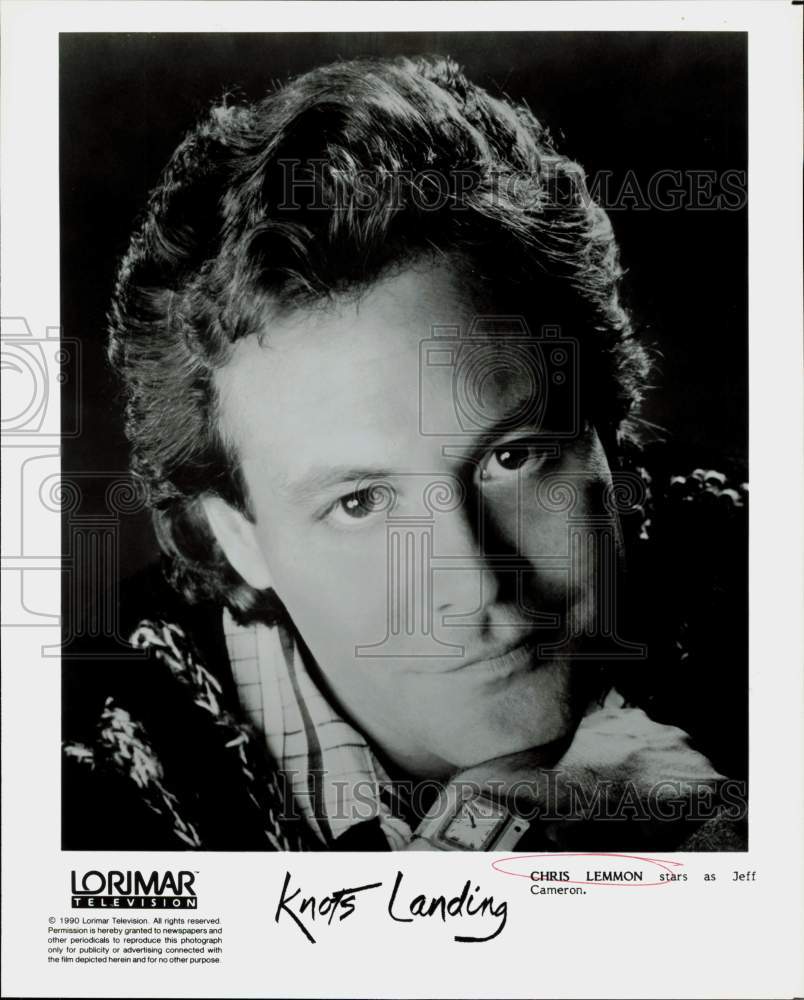 1990 Press Photo Actor Chris Lemmon Stars as Jeff Cameron on &quot;Knots Landing&quot;- Historic Images