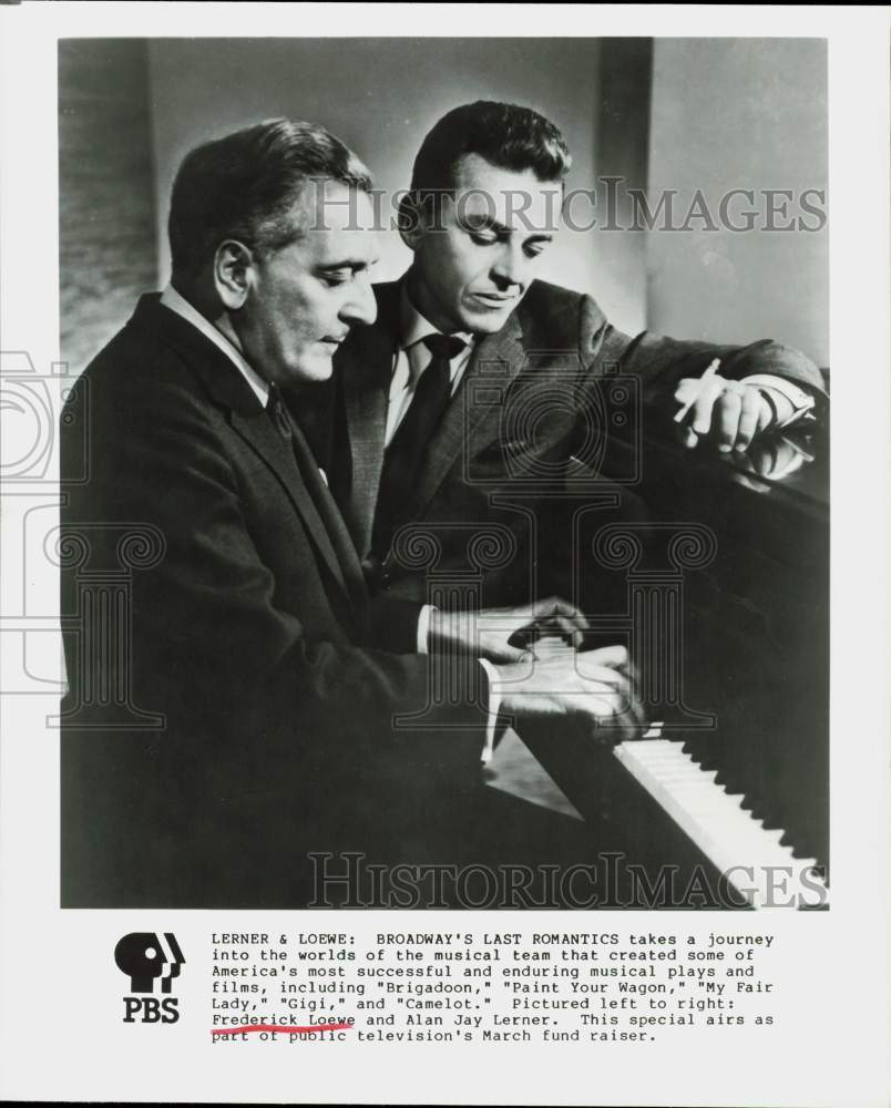 Press Photo Songwriters Frederick Loewe and Alan Jay Lerner - hpp28135- Historic Images