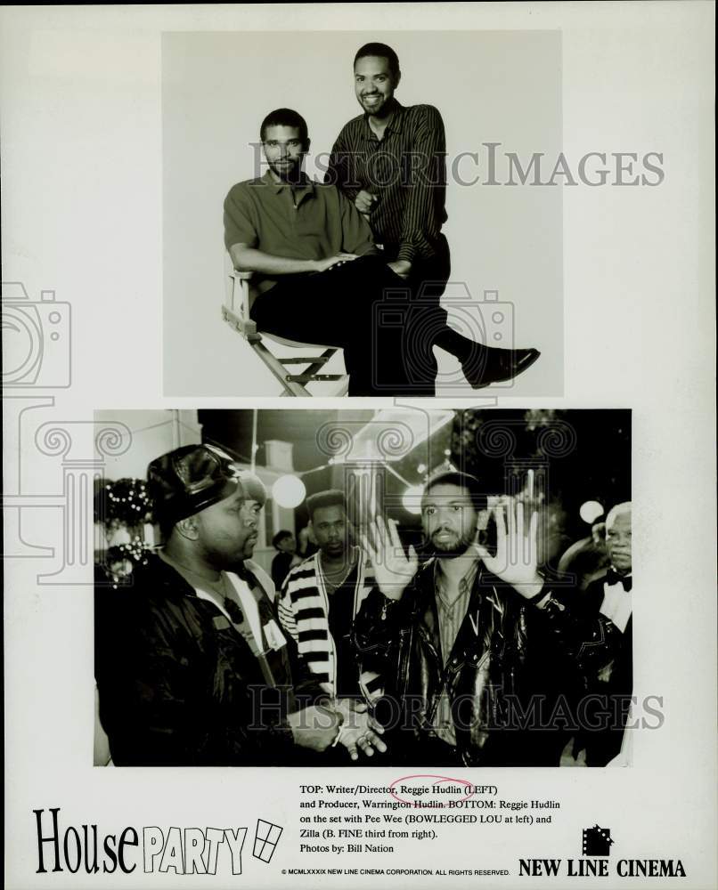 1989 Press Photo Reggie Hudlin, Warrington Hudlin, Stars on &quot;House Party&quot; Set- Historic Images