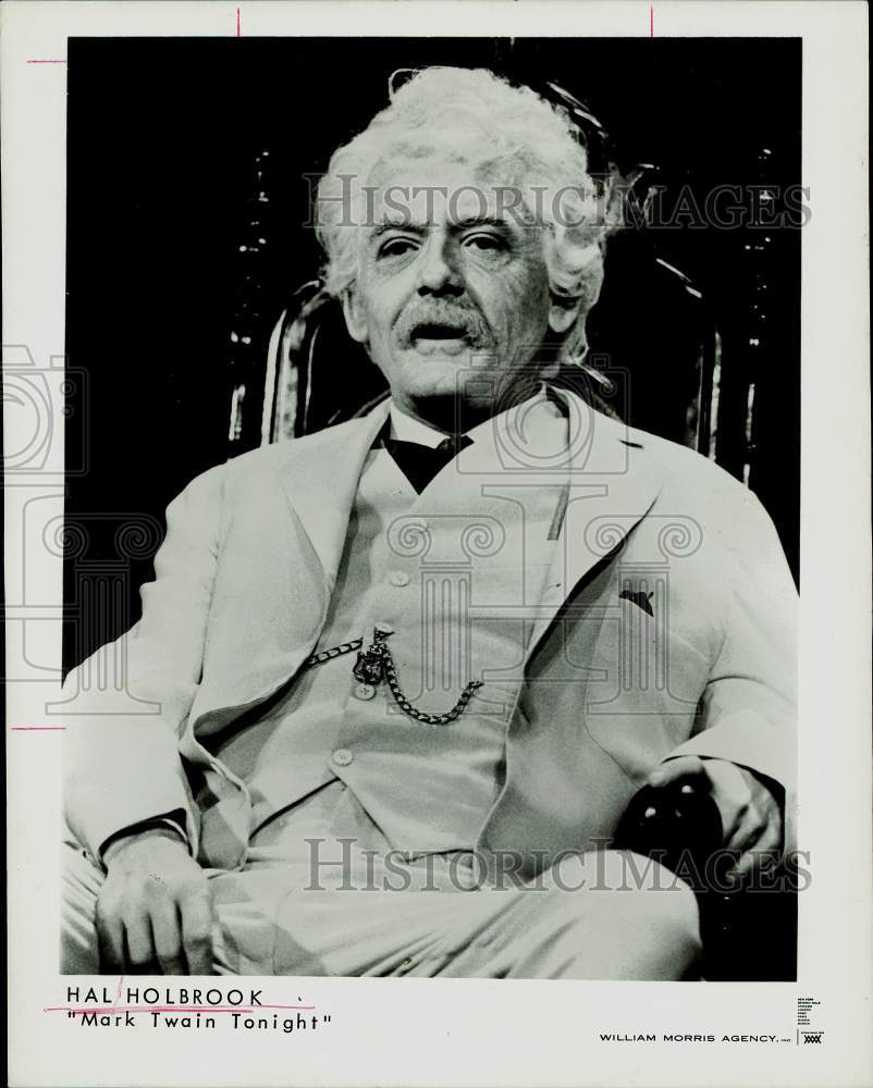 1967 Press Photo Actor Hal Holbrook in &quot;Mark Twain Tonight&quot; - hpp28563- Historic Images