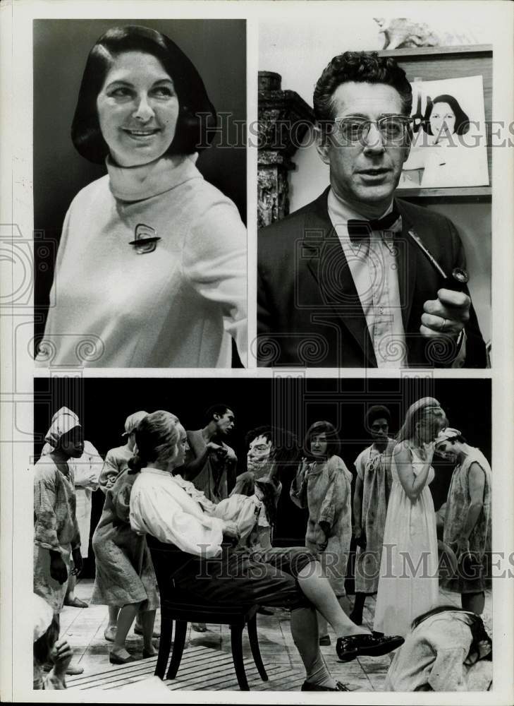 1969 Press Photo Zelda Fichandler, Thomas C. Fichandler &amp; &quot;Marat/Sade&quot; Scene- Historic Images