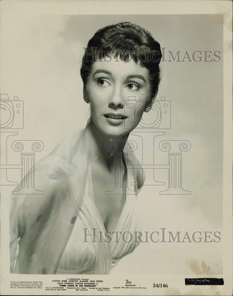 1954 Press Photo Actress Maggie McNamara in &quot;Three Coins in the Fountain&quot; Movie- Historic Images