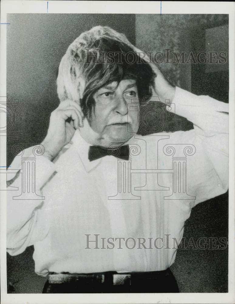 1964 Press Photo Conductor Arthur Fiedler Wearing Beatles Wig - hpp29227- Historic Images