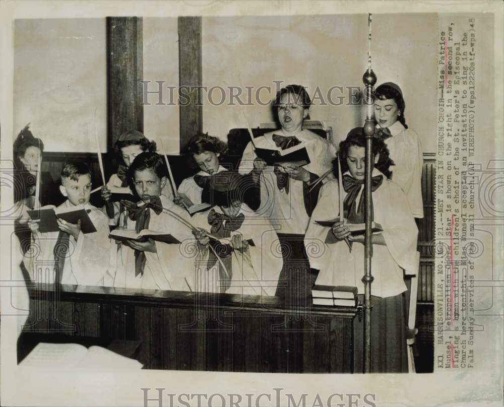 1948 Press Photo Patrice Munsel Sings in Missouri Church Children&#39;s Choir- Historic Images