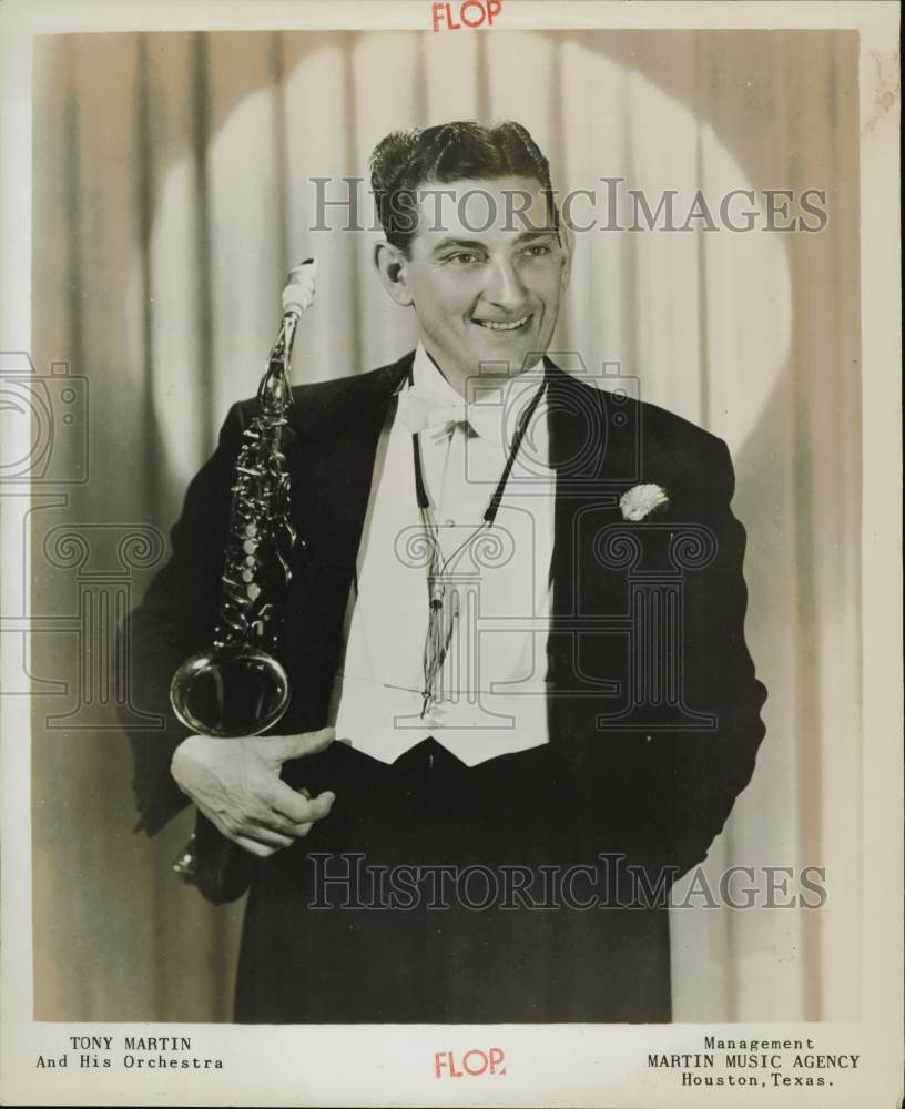 1956 Press Photo Orchestra Leader Tony Martin - hpp29665- Historic Images