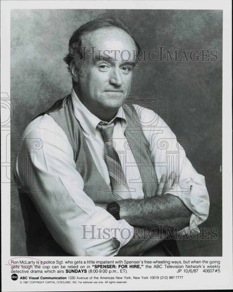 1987 Press Photo Actor Ron McLarty in "Spenser: For Hire" TV Series - hpp29916- Historic Images